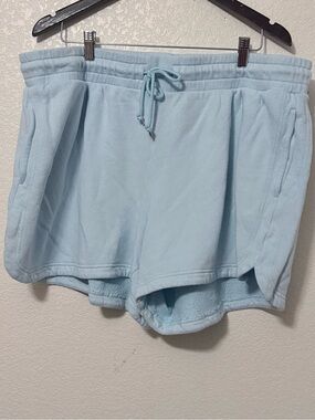 Ideology Light Blue Terry Drawstring Athletic Shorts